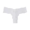 Women white lace thong sexy low rise seamless underwear breathable comfortable lingerie piece - S / White