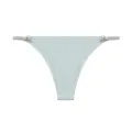 Women's seamless low waist thong with gold tone rings, stretch strap underwear SKU. - S / Blue