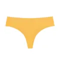 Yellow seamless ice silk thong for women, low-rise breathable T-back underwear. - S / Mango Yellow