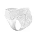Women white lace low waist panties seamless sexy floral thong intimate apparel size S-XL - S / White