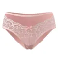 Sexy spitze hoch taillierte damen unterwäsche hohle atmungsaktive nahtlose rosa slip. - S / Rosa