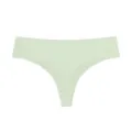 Light green ice silk seamless thong for women, low waist breathable underwear piece. - S / Matcha Green