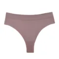 Seamless high-waist thong for women, comfortable breathable solid color underwear daily. - S / Dusty Pink