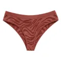 Damen Taillen-Slips nahtlos mit Zebra-Jacquard Rippstoff fuer bequeme und modische Alltagskleidung. - Weinrot