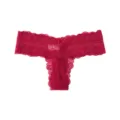 Perizoma donna rosso pizzo lingerie sexy floreale trasparente slip tanga mutandine - Rosso ciliegia