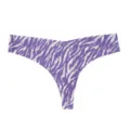 Mutandina perizoma senza cuciture stampa zebrata viola e bianca da donna comodissimo - Viola