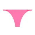 Bas de Bikini Tanga Taille Basse Sans Coutures pour Femme avec Anneaux Métalliques Dorés Rose Vif - Rose fluorescent