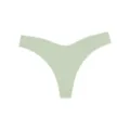 Women low waist seamless thong solid color breathable minimalist comfortable daily underwear - Matcha Green