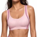 Seamless Sports Bra Pink Padded Wirefree Fitness Activewear Workout Tank Top Apparel - S / Tops / Pink
