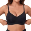 Comfortable seamless wireless black bra for women daily wear soft breathable support lingerie. - S / Black