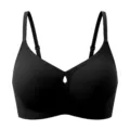 Black seamless wireless push-up jelly bra, comfortable breathable daily wear lingerie SKU. - S / Black