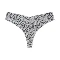 Seamless ice silk thong underwear for women, featuring a trendy cow print and low-waist design. - S / Grey Leopard