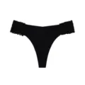 Black low waist lace thong for women, seamless breathable sexy ice silk string underwear item. - S / Bottoms / Black