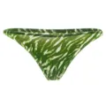 Green abstract print bikini bottom thong for women fashionable swimwear variant item - S / Grass Green