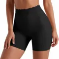 Pantaloncini modellanti a vita alta pancia piatta senza cuciture seta ghiaccio nero - Taglia S / Sotto (8219) / Nero