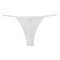 Tanga sexy transparente blanco para mujer, ropa interior de hilo cómoda y sin costuras. - S / Blanco