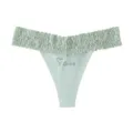 Women sexy rhinestone love lace thong low rise string underwear mint green intimate panty - Light Green