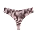 Seamless zebra print low waist ice silk thong underwear for women, breathable and sexy. - Pink Zebra