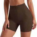 Pantaloncini modellanti a vita alta, intimo traspirante senza cuciture in seta di ghiaccio. - Taglia S / Sotto (8219) / Caffè