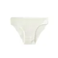 White ribbed mid-waist seamless cotton women briefs breathable comfortable daily underwear - XS / Bottoms / White
