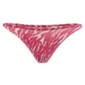 Women's pink animal print low rise bikini bottom stylish sexy underwear for beach wear. - S / Pink