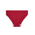 Red ribbed cotton women's panties, breathable and seamless briefs for daily comfortable wear. - Wine Red