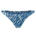 Women blue white tie dye thong low rise seamless bikini bottom sexy underwear - Blue