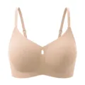 Seamless wireless jelly bra for women, nude comfortable push up daily underwear and intimates. - S / Apricot