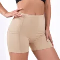 Mujer Cintura Alta Sin Costuras Pantalones Cortos Moldeadores Vientre Khaki Modelo - S / Color Piel
