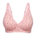Pink leopard print seamless bra with soft support and adjustable straps for daily comfort. - S / Tops / Pink Leopard Print