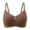 Seamless wireless jelly bra, comfortable breathable push-up everyday underwear for women. - S / Brown