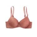 Pink floral jacquard lace push up bra variant, sexy anti sag supportive undergarment. - 70B / Orange