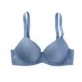 Reggiseno push-up in jacquard blu da donna, lingerie sexy con ferretto per uso quotidiano. - Blu