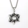 Vintage roestvrij staal heren hanger hexagram slang ketting variant zilveren stijl - Alleen Hanger (Zonder Ketting) / Staalkleur