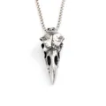 Retro edelstahl rabe totenkopf anhänger halskette für herren, gothic punk schmuck stil. - Anhänger Ohne Kette(20601) / Stahlfarben