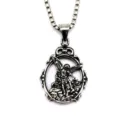 Retro stainless steel St Michael archangel angel pendant necklace vintage jewelry for men women - Pendant Only (Without Chain)