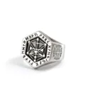 Nordic Viking Stainless Steel Ring Retro Geometric Runic Compass Band for Men Jewelry - Size 9 / Steel