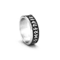Nordic vintage stainless steel ring for men and women featuring classic Viking runes design. - Size 9 / Style 07102 / Steel