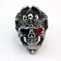 Heren Retro Roestvrij Staal Doodskop Ring Punk Stijl Edelsteensieraden Voor Mannen - Maat 9 / Staalkleur