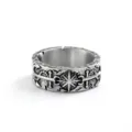 Vintage stainless steel pirate anchor ring for men retro nautical compass jewelry - Size 10 / Steel Color (07103)