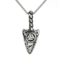 Nordic Viking Arrow Stainless Steel Pendant For Men Vintage Rune Valknut Chain Necklace - Steel Color (Pendant Only)