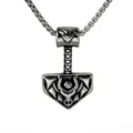 Collier Pendentif Marteau de Thor Viking en Acier Inoxydable pour Homme Style Vintage - Pendentif Seul (Sans Chaîne)(01821) / Acier