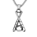 Men's stainless steel baseball bat and ball pendant necklace retro punk jewelry item. - Pendant Only (Without Chain) / Steel