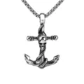 Collier pendentif ancre crâne vintage en acier inoxydable pour hommes style punk bijoux - Pendentif Uniquement (Sans Chaîne)