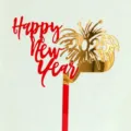 2027 Nouvel An topper de gateau acrylique happy new year rouge or decoration fete - 2027 Feu d'Artifice