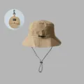 Khaki quick-dry bucket hat with adjustable chin strap, waterproof outdoor sun protection, packable. - Outdoor Storage (Khaki) - Without Rope