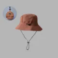 Outdoor waterproof bucket hat, quick-drying packable sun hat for travel, hiking, and fishing. - Outdoor Storage (Brick Red) - Without Rope