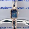 Zido luxury luxury rectangular ceramic rhinestone quartz watch for women elegant bracelet style. - Black