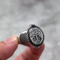 Vintage stainless steel tree of life ring for men celtic knot band biker jewelry item - Size 9 / Steel