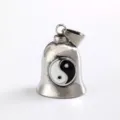 Retro stainless steel motorcycle bell pendant with Yin-Yang symbol for unique style - Tai Chi Yin Yang Bell (06702) / Steel